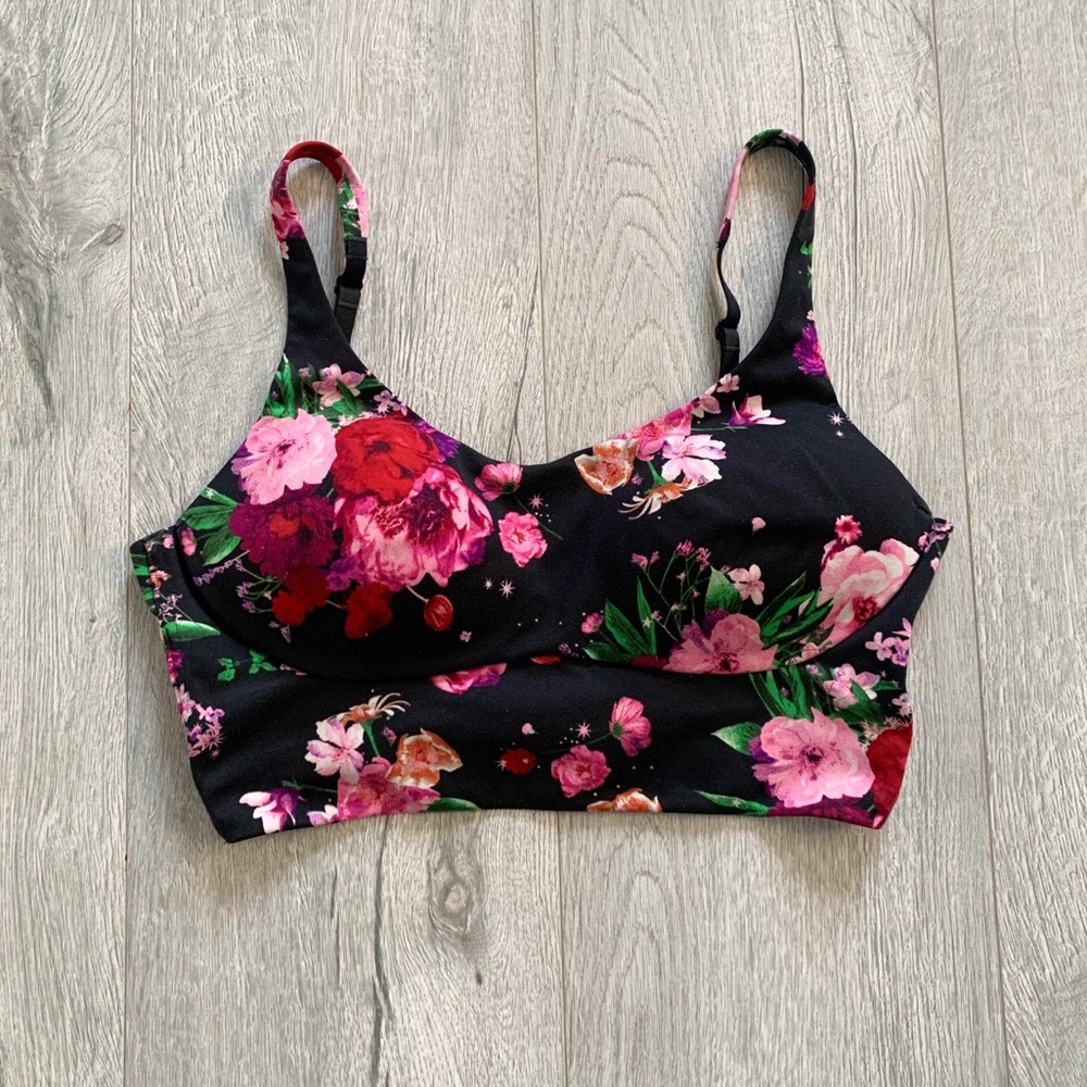 Victoria's Secret Floral Black Sports Bra
